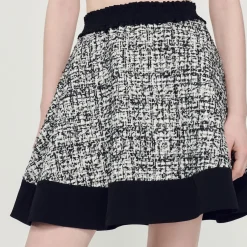 Best Two-Tone Tweed Crop Top Women Matching Sets