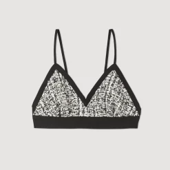 Best Two-Tone Tweed Crop Top Women Matching Sets