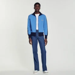 Best Two-Tone Zip Cardigan Men Sweatshirts