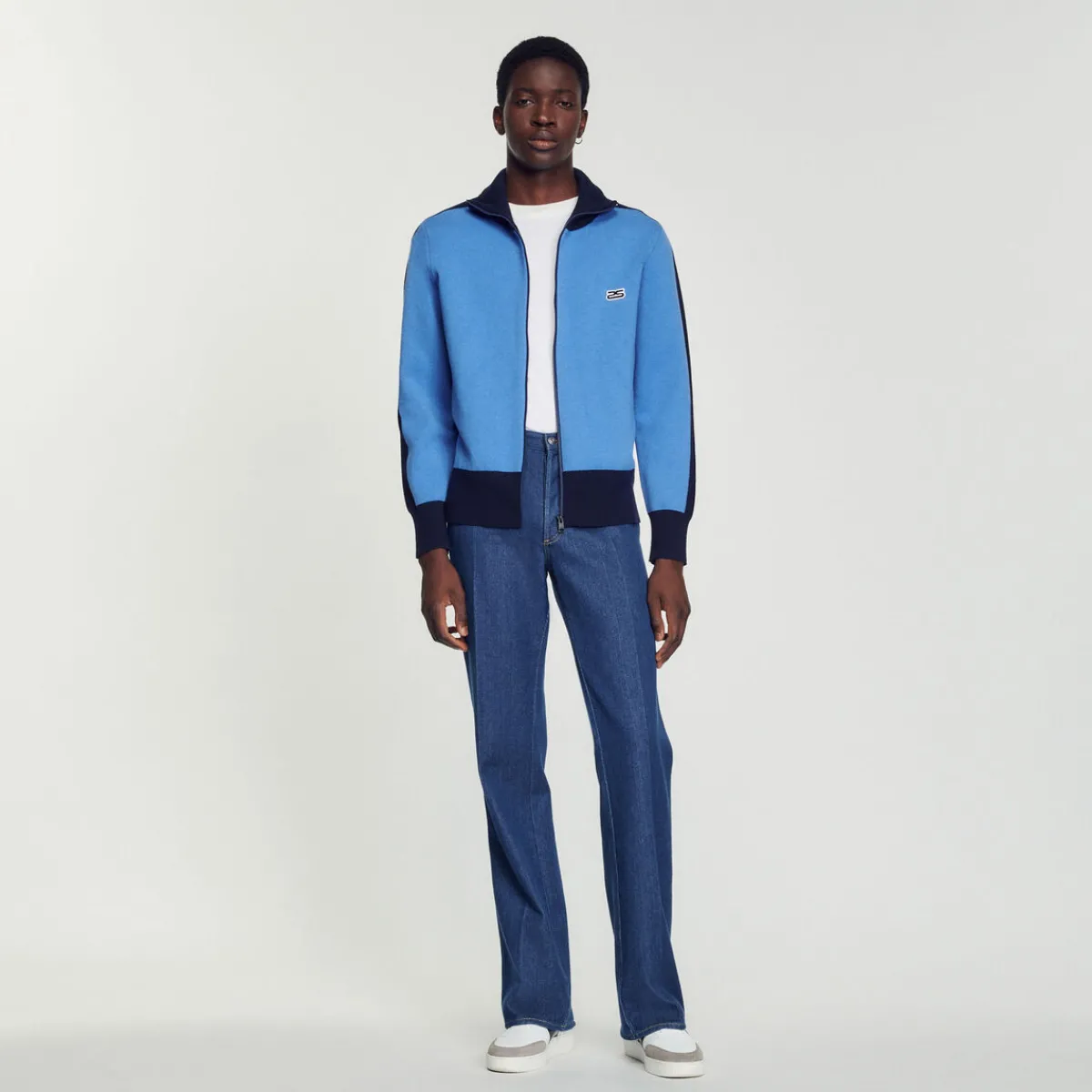 Best Two-Tone Zip Cardigan Men Sweatshirts