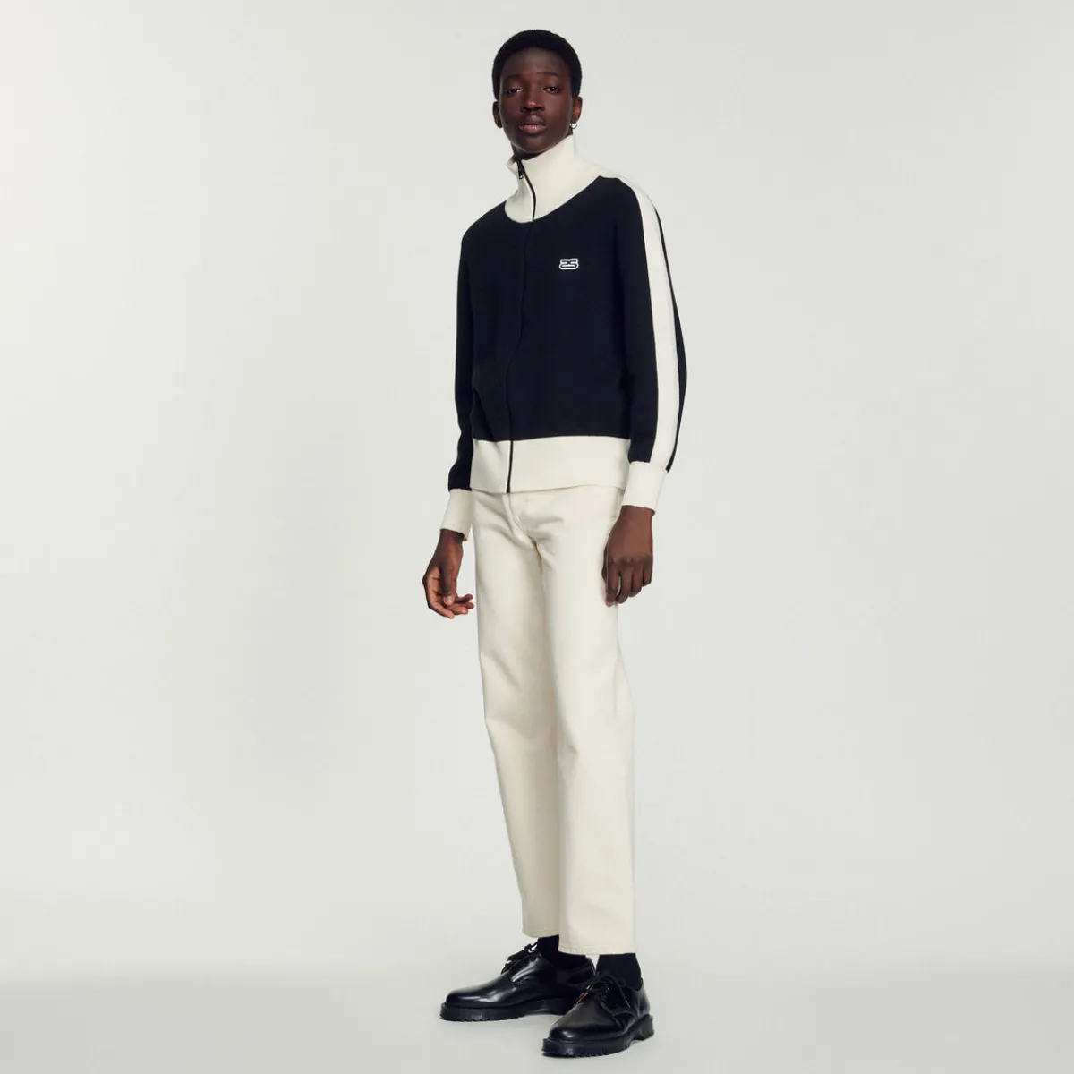 Best Sale Two-Tone Zip Cardigan Men Sweatshirts