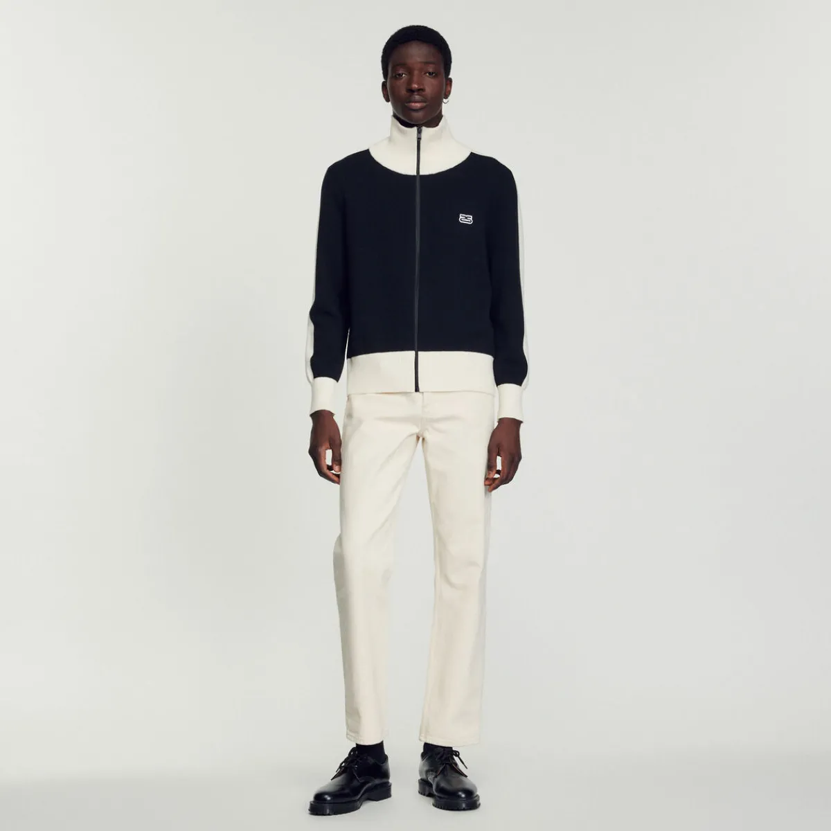 Best Sale Two-Tone Zip Cardigan Men Sweatshirts