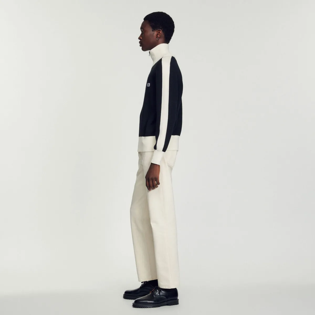 Best Sale Two-Tone Zip Cardigan Men Sweatshirts