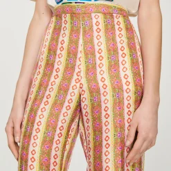 Cheap Wide-Leg Loose-Fitting Printed Pants Women Pants & Shorts