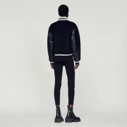 Shop Wool And Leather Varsity Jacket Women Jackets & Blazers