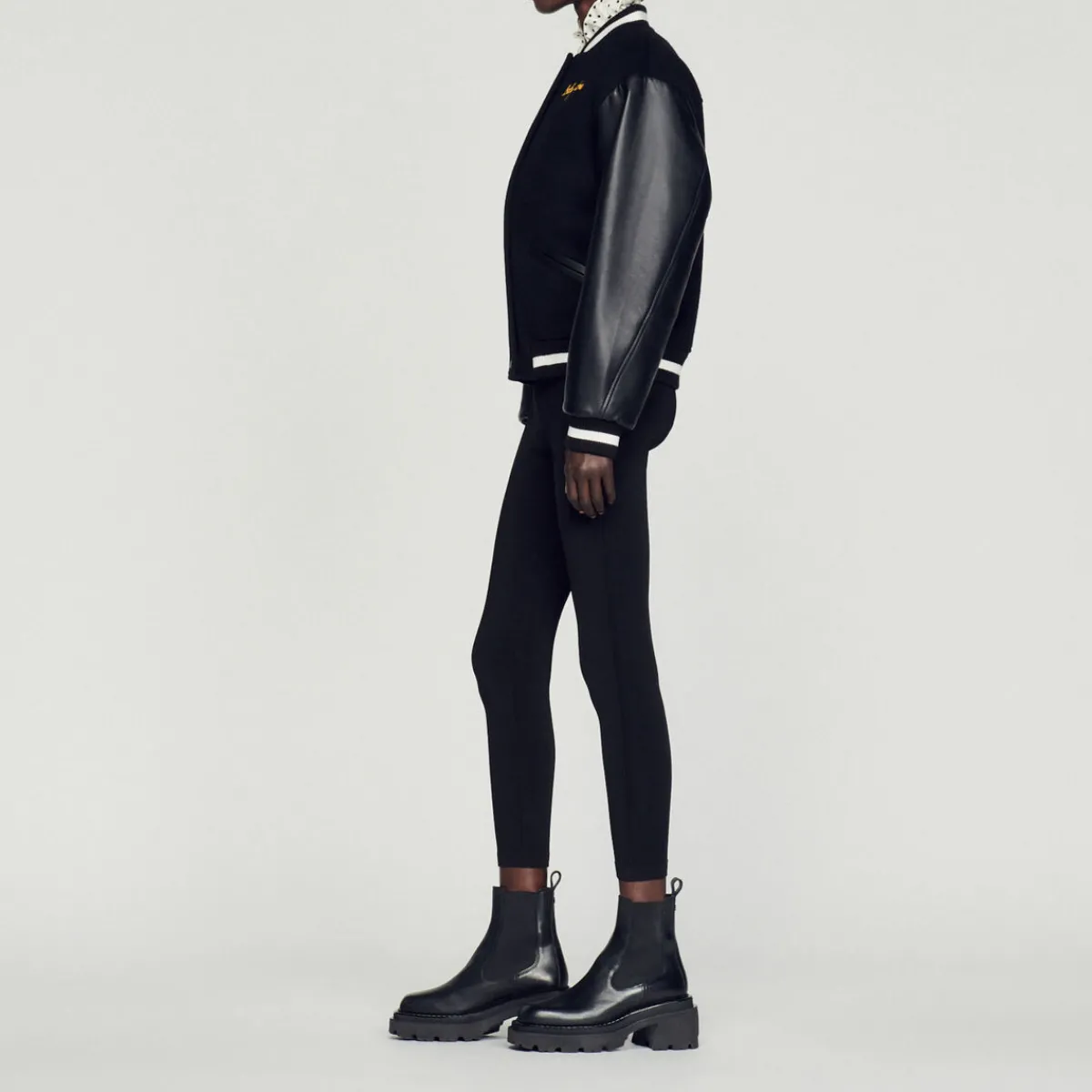 Shop Wool And Leather Varsity Jacket Women Jackets & Blazers