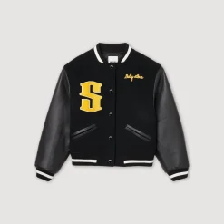 Shop Wool And Leather Varsity Jacket Women Jackets & Blazers