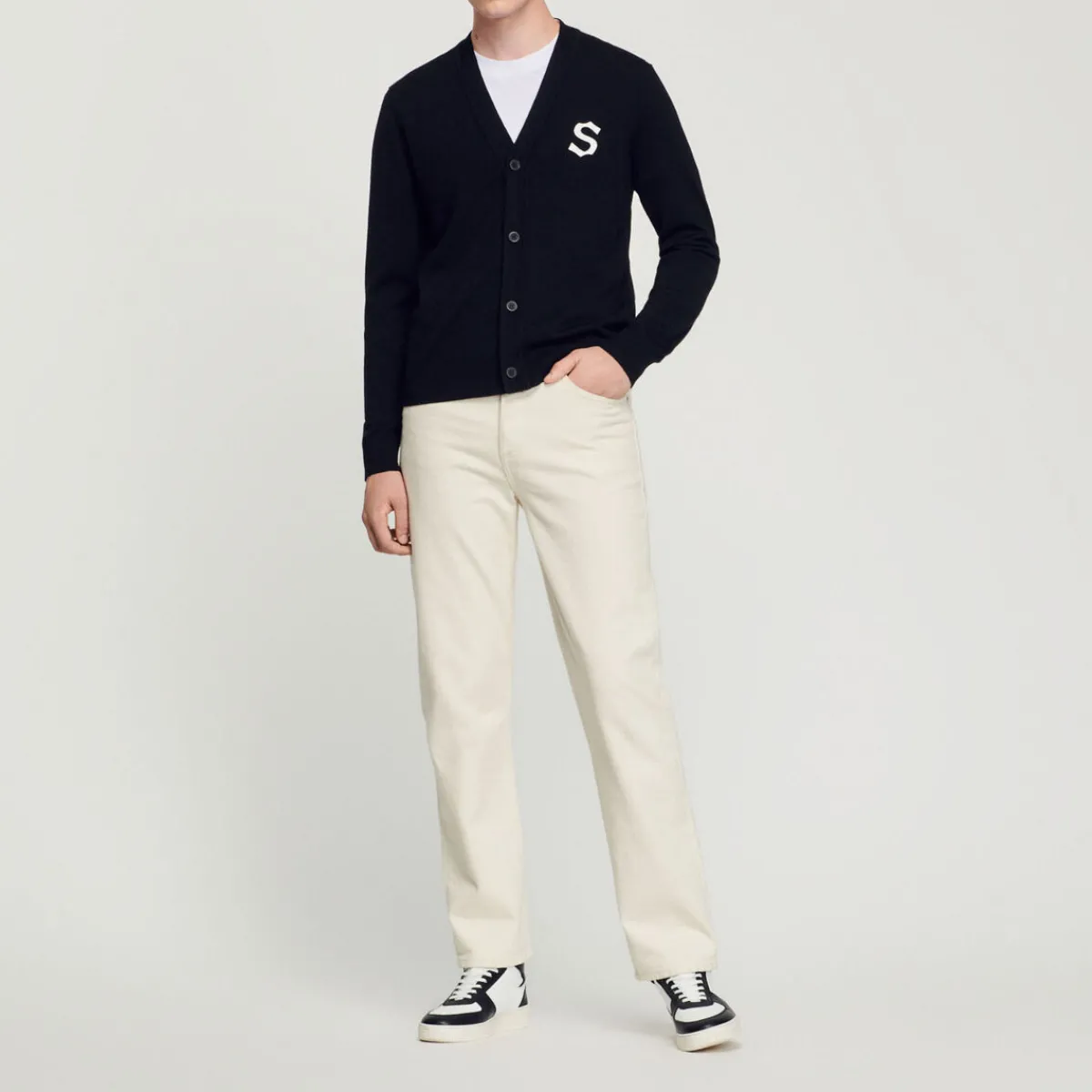 Hot Wool Cardigan With S Patch Men Sweaters & Cardigans