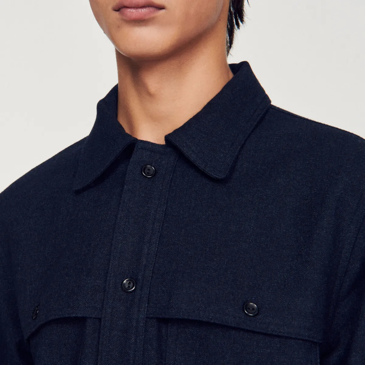 Fashion Wool Overshirt Men Shirts