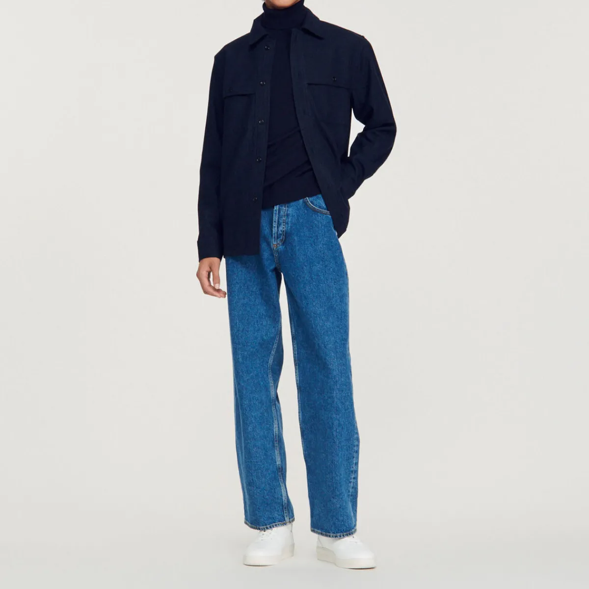 Fashion Wool Overshirt Men Shirts