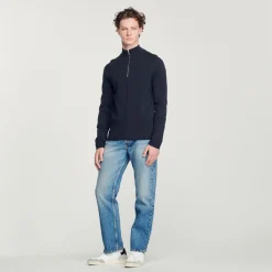 Cheap Wool Sweater With Zipped Collar Men Sweaters & Cardigans