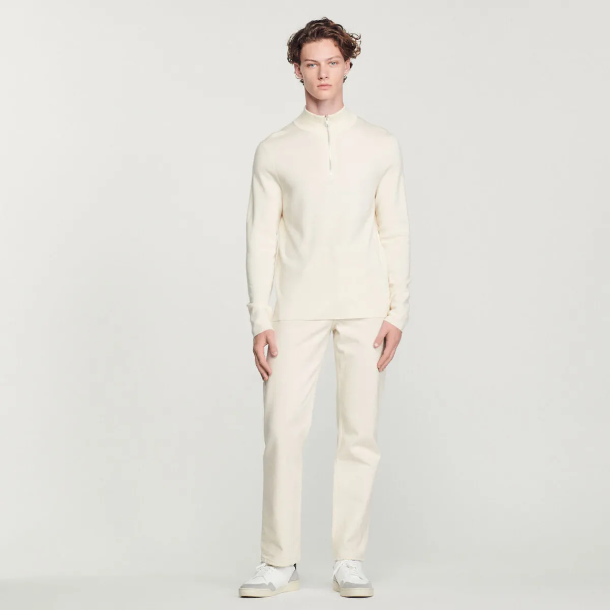 Online Wool Sweater With Zipped Collar Men Sweaters & Cardigans