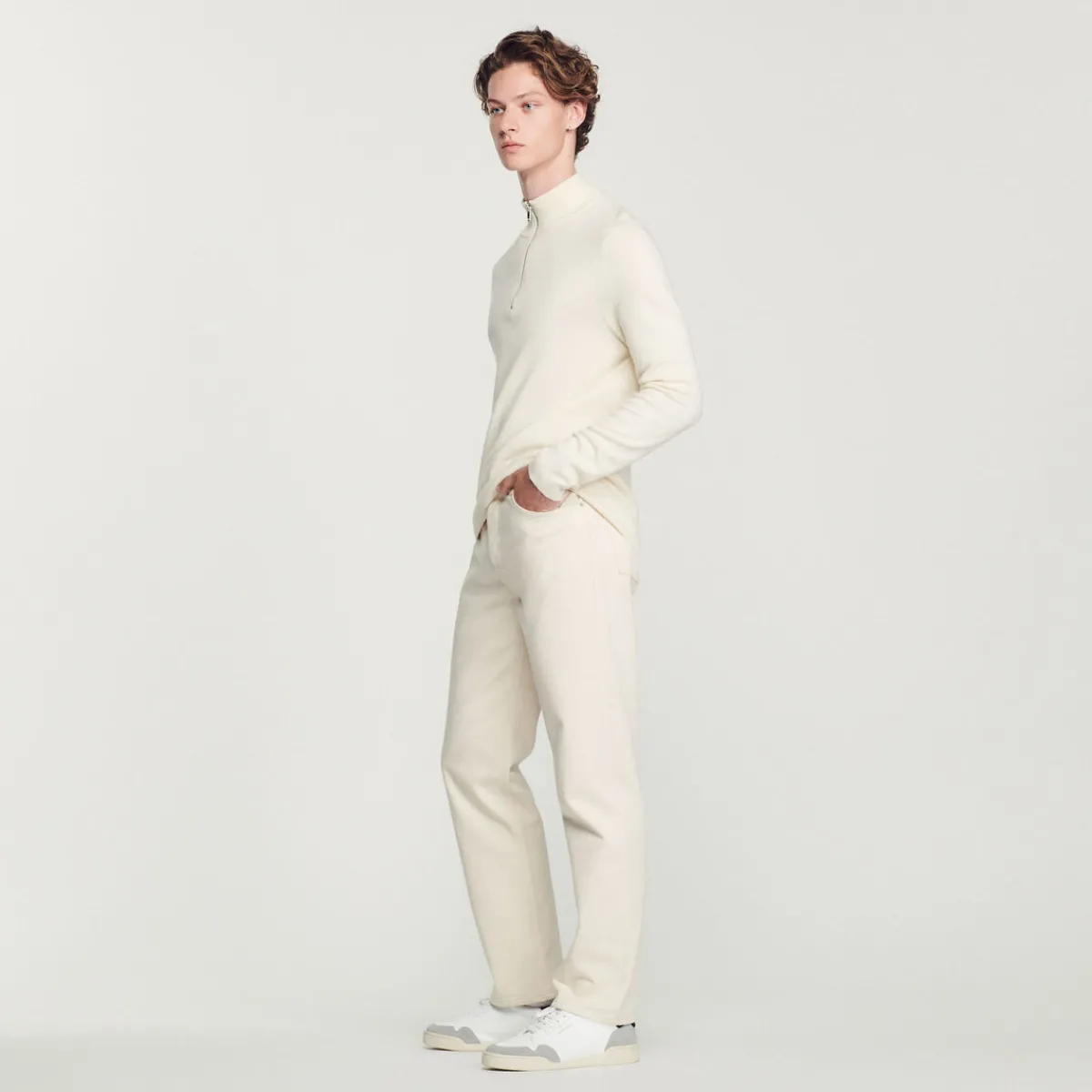 Online Wool Sweater With Zipped Collar Men Sweaters & Cardigans