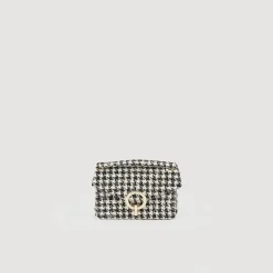 Shop Yza Tweed Houndstooth Bag Women Pouches & Handbags