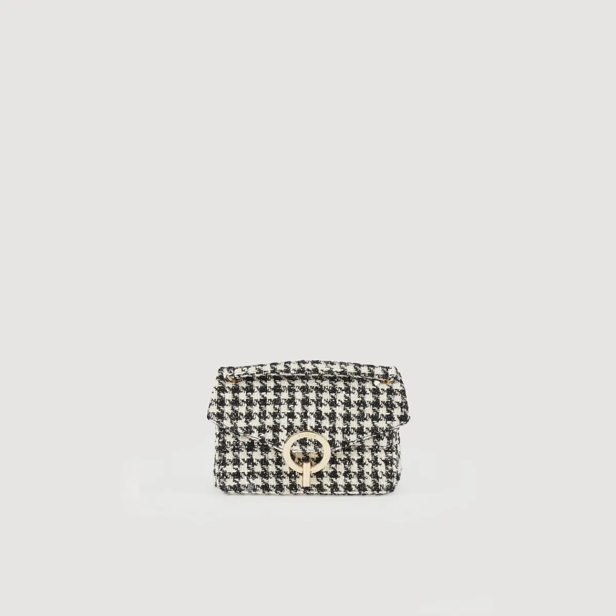 Shop Yza Tweed Houndstooth Bag Women Pouches & Handbags