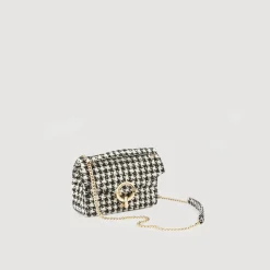 Shop Yza Tweed Houndstooth Bag Women Pouches & Handbags