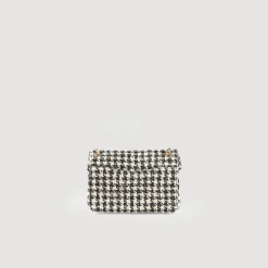 Shop Yza Tweed Houndstooth Bag Women Pouches & Handbags