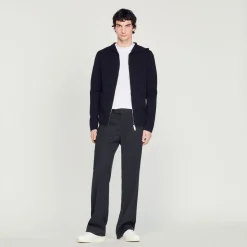 Discount Zipped Cardigan With Hood Men Sweaters & Cardigans