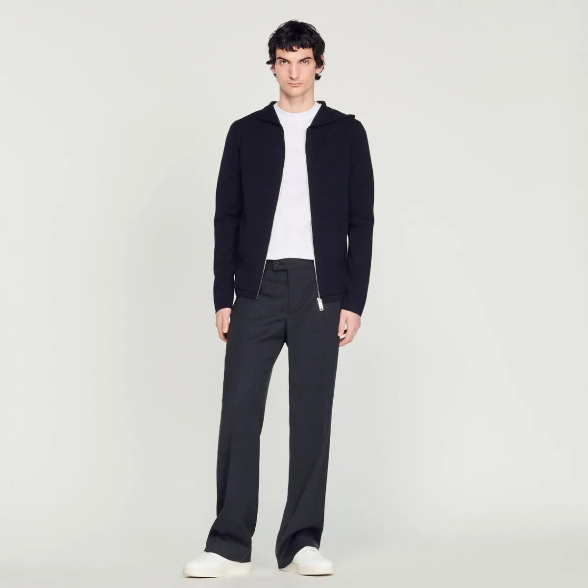 Discount Zipped Cardigan With Hood Men Sweaters & Cardigans