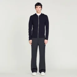 Discount Zipped Cardigan With Hood Men Sweaters & Cardigans
