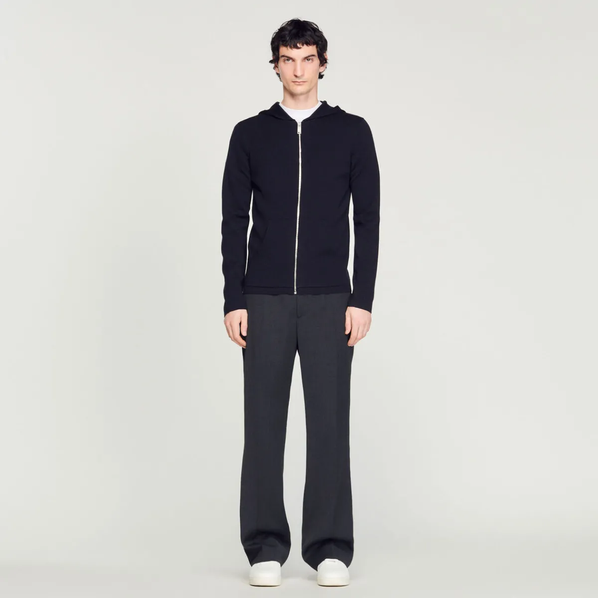 Discount Zipped Cardigan With Hood Men Sweaters & Cardigans