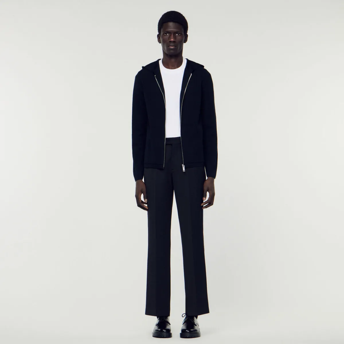 Sale Zipped Cardigan With Hood Men Sweaters & Cardigans