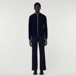 Sale Zipped Cardigan With Hood Men Sweaters & Cardigans