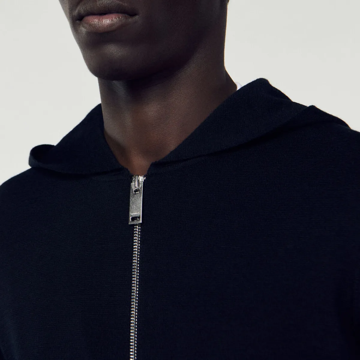 Sale Zipped Cardigan With Hood Men Sweaters & Cardigans