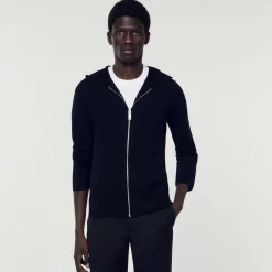 Sale Zipped Cardigan With Hood Men Sweaters & Cardigans
