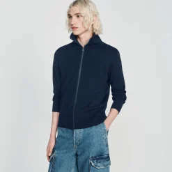 Cheap Zip-Up Wool Cardigan Men Sweaters & Cardigans